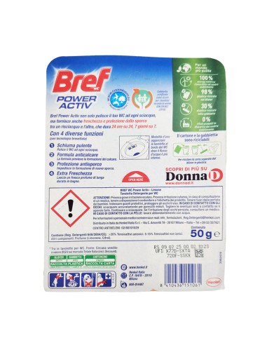 offerta Bref Wc Power Activ Tavoletta per Wc 24/7 di Freschezza Fragranza Limone 50 g