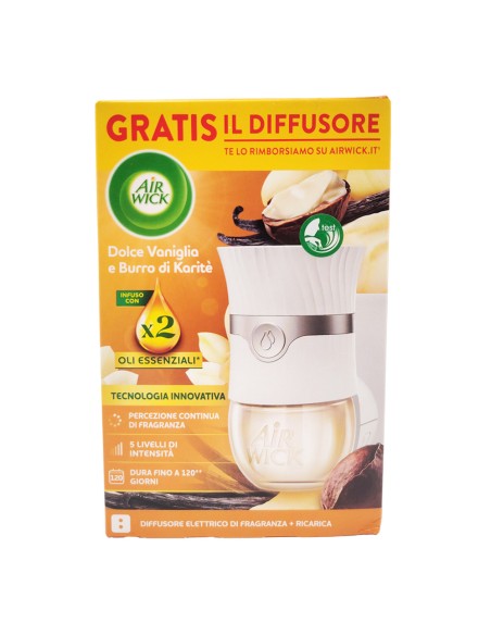 offerta Air Wick Diffusore Elettrico con Ricarica Infusi di Oli Essenziali Dolce Vaniglia e Burro di Karitè 19 ml