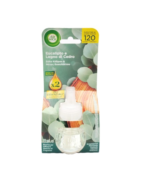 offerta Air Wick Ricarica per Diffusore Elettrico di Oli Essenziali Eucalipto e Legno Cedro 19 ml