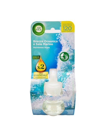 offerta Air Wick Ricarica per Diffusore Elettrico di Oli Essenziali Brezza Oceanica e Sale Marino 19 ml