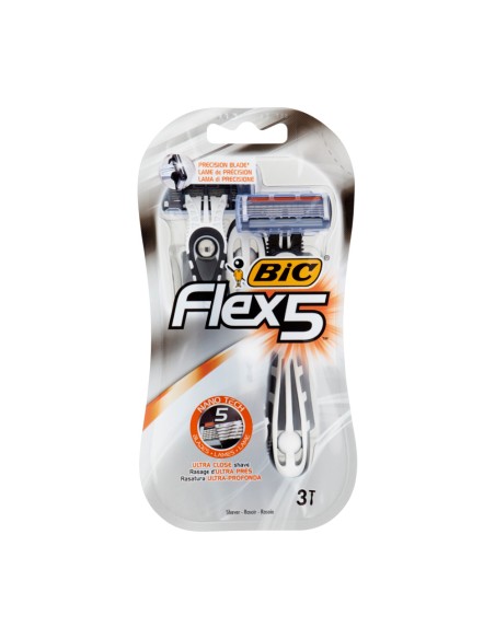 offerta Bic Flex 5 Rasoio con 5 Lame di Precisione Rasatura Ultra-Profonda 3 Pezzi