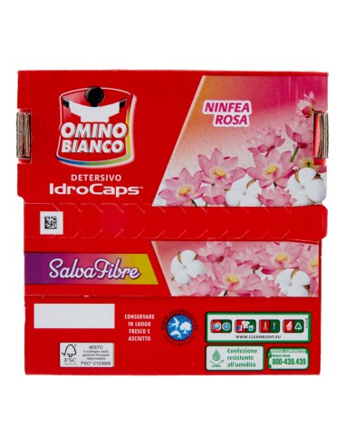 offerta Omino Bianco Detersivo IdroCaps Lavatrice Fragranza Ninfea Rosa 20 Pz