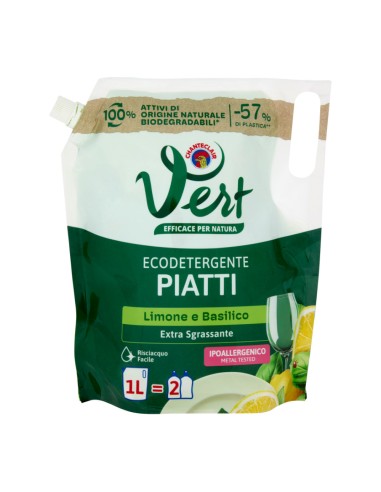 offerta Chanteclair Vert Ricarica Ecodetergente Piatti Limone e Basilico Ipoallergenico 1000 ml