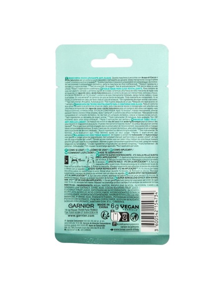 offerta Garnier SkinActive Hydra Bomb Maschera Occhi in Tessuto Senza Profumo 6 g