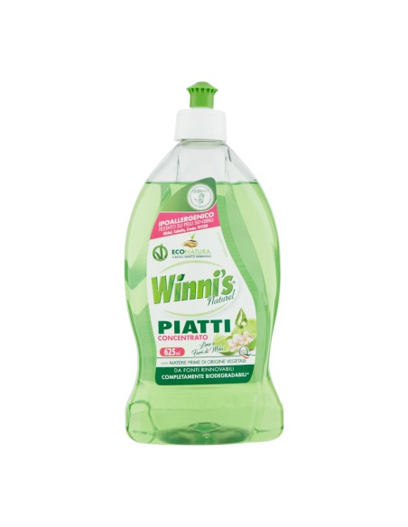 offerta Winni's Naturel Detergente Piatti Concentrato Ipoallergenico Fragranza Lime e Fiori di Mela 625 ml