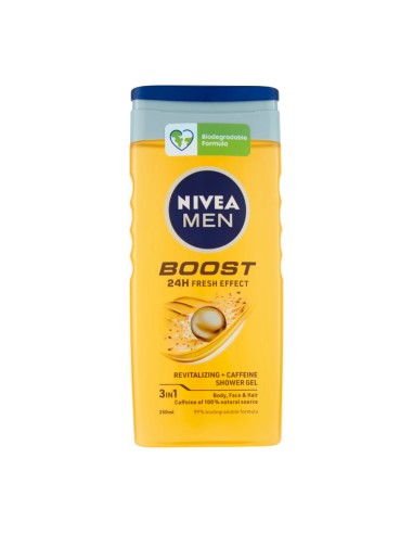 offerta Nivea Men Boost Doccia Gel 3in1 Effetto Freshezza 24 Ore 250 ml