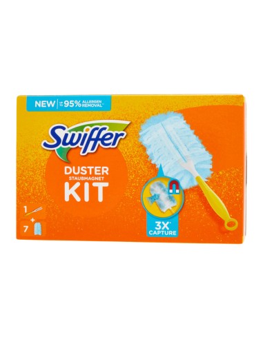 offerta Swiffer Kit Piumini Catturapolvere con 7 Ricariche Rimuove il 95% degli Allergeni 