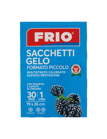 offerta Frio Sacchetti Gelo Formato Piccolo Trasparenti Multistrato con Laccetti 30 Pz 1 L 19x26 cm