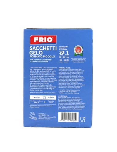 offerta Frio Sacchetti Gelo Formato Piccolo Trasparenti Multistrato con Laccetti 30 Pz 1 L 19x26 cm