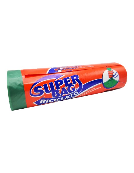 offerta Frio Superbag Riciclato Sacchi Verdi Nettezza con Legacci di Chiusura 20 Pz 34 L 55x65 cm