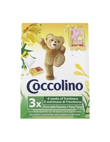 offerta Coccolino Sacchetti Profuma Biancheria Fragranza Fiore della Passione e Ylang Ylang 3 pz