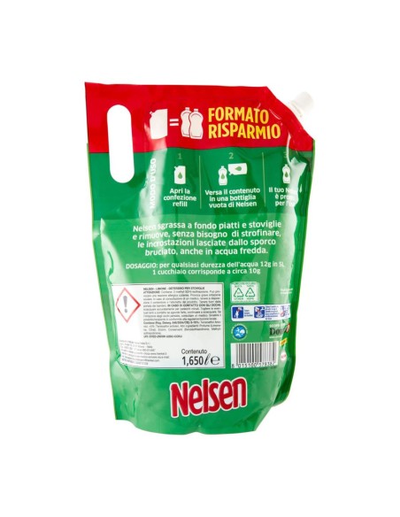 offerta Nelsen Ricarica Detersivo Liquido Piatti Limone 1,65 L