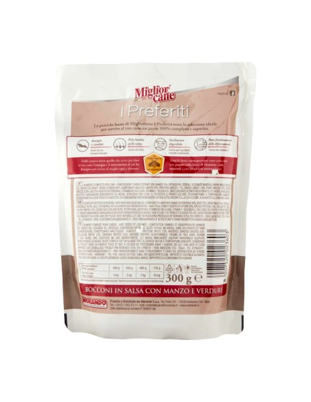 offerta Morando Migliorcane I Preferiti Bocconcini in Salsa per Cani con Manzo e Verdure 300 g