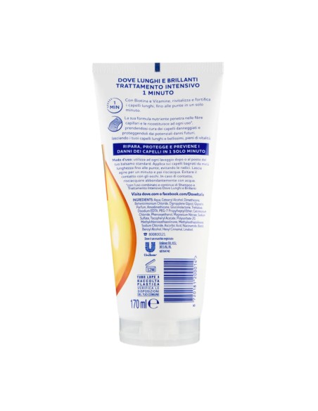 offerta Dove Trattamento Intensivo Lunghi e Brillanti in 1 Min per Capelli Lunghi e Spenti 170 ml