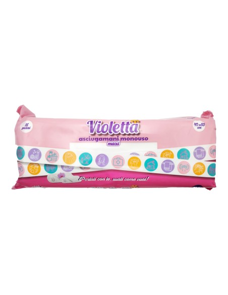 offerta Violetta Asciugamani Monouso Maxi Biodegradabili e Compostabili 40x60 cm 15 Pz