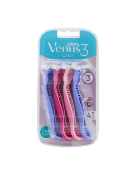 offerta Gillette Venus 3 Colours Rasoi Usa e Getta 3 Lame con Striscia Lubrificante 4 Pz