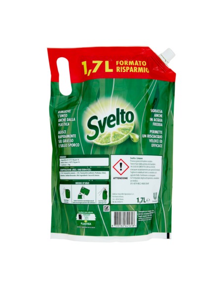 offerta Svelto Ricarica Detersivo per Piatti Clean Active Technology Limone Formato Risparmio 1,7 L