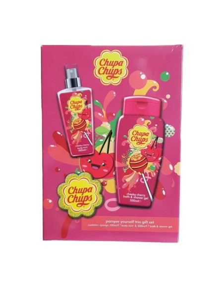 offerta Chupa Chups Set Regalo Cheeky Cherry Bagnodoccia e Spray Corpo con Spugna