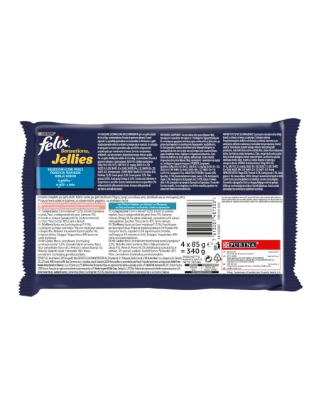 offerta Purina Felix Sensations Jellies Cibo Umido per Gatti Salmone e Trota in Gelatina 4x85 g