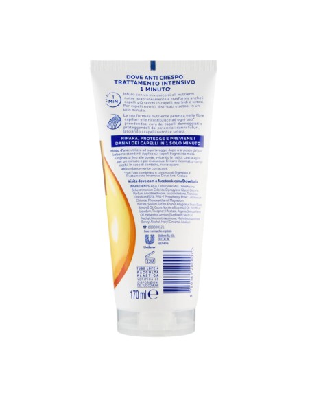 offerta Dove Trattamento Intensivo Anti Crespo 1 Min per Capelli Crespi e Secchi 170 ml