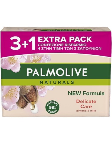 offerta Palmolive Naturals Delicate Care Sapone Solido con Latte di Mandorle 3+1 Extra Pack