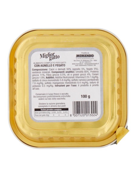 offerta Morando Migliorgatto Wellness System Patè con Agnello e Fegato 100 g