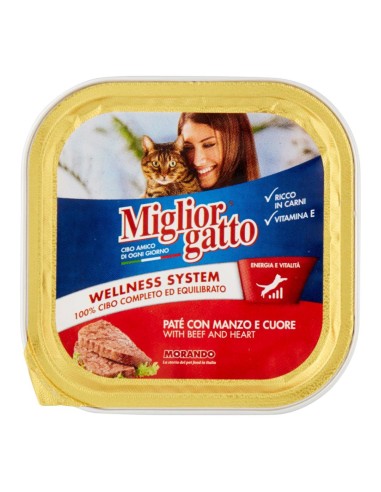 offerta Morando Migliorgatto Wellness System Patè con Manzo e Cuore 100 g