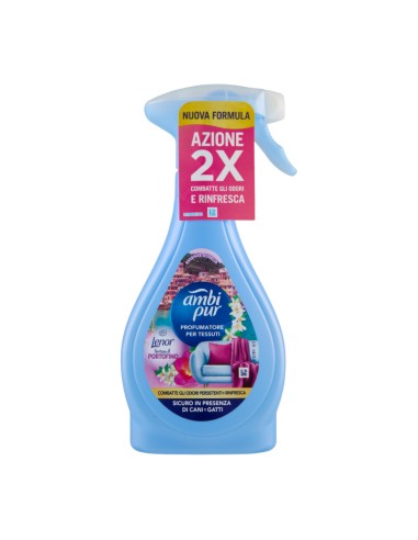 offerta Ambi Pur Spray Profumatore per Tessuti Fragranza Fioritura di Portofino 385 ml