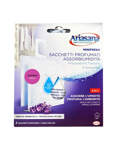 offerta Ariasana Minifresh Sacchetti Profumati Assorbiumidità Fragranza Lavanda 2x50 g