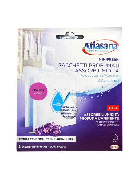offerta Ariasana Minifresh Sacchetti Profumati Assorbiumidità Fragranza Lavanda 2x50 g