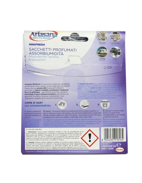 offerta Ariasana Minifresh Sacchetti Profumati Assorbiumidità Fragranza Lavanda 2x50 g
