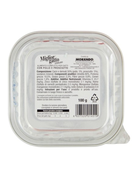 offerta Morando Migliorgatto Sterilized Delicato Patè con Pollo e Prosciutto 100 g