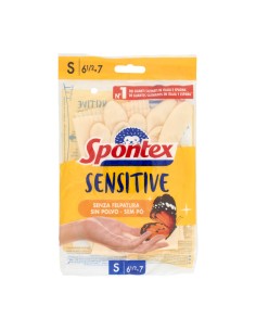 Spontex Sensitive Guanti in Lattice Naturale Senza Felpatura Taglia S