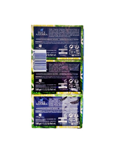 offerta Felce Azzurra Sapone Solido Fresco Fragranza Bergamotto e Fiori di Cedro 3x100 g