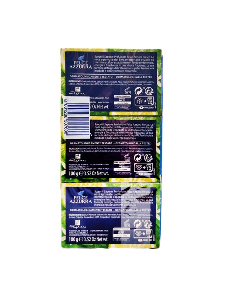 offerta Felce Azzurra Sapone Solido Fresco Fragranza Bergamotto e Fiori di Cedro 3x100 g
