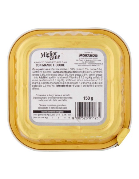 offerta Morando Migliorcane Wellness System Cibo Umido per Cani Patè Manzo e Cuore 150 g