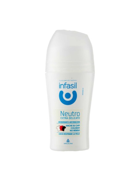 offerta Infasil Deodorante Roll-On Neutro Extra Delicato Anti Macchia Senza Sali Alluminio 50 ml