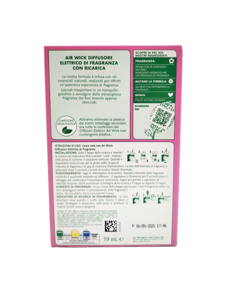 offerta Air Wick Diffusore Elettrico con Ricarica Infusi di Oli Essenziali Peonia Bianca e Gelsomino19 ml