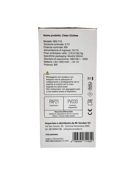 offerta Smart-J Clean Clothes Levapelucchi Elettrico Portatile e Ricaricabile Bianco