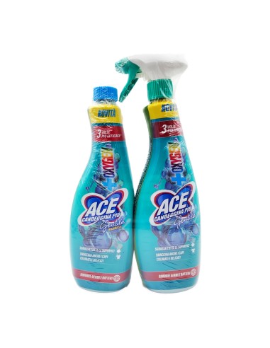 offerta Ace Candeggina Più Gentile +Oxigen Spray e Ricarica 650 ml + 650 ml