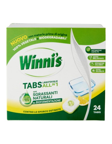 offerta Winni's Tabs Lavastoviglie All in 1 con Vero Succo di Limone e Sgrassanti Naturali 24 Tabs