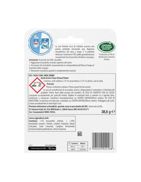 offerta Anitra Wc Duck Active Clean Tavoletta Wc Fragranza Virtual Violet 38,6 g