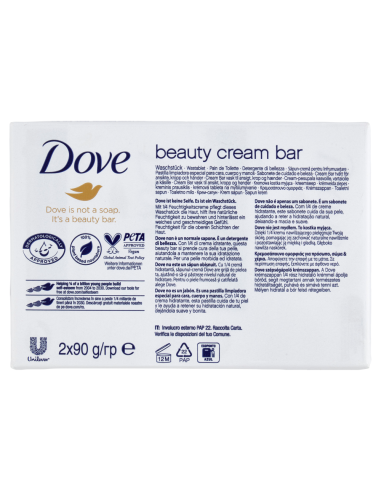 offerta Dove Beauty Cream Bar Sapone Solido con 1/4 di Crema Idratante 2x90 g
