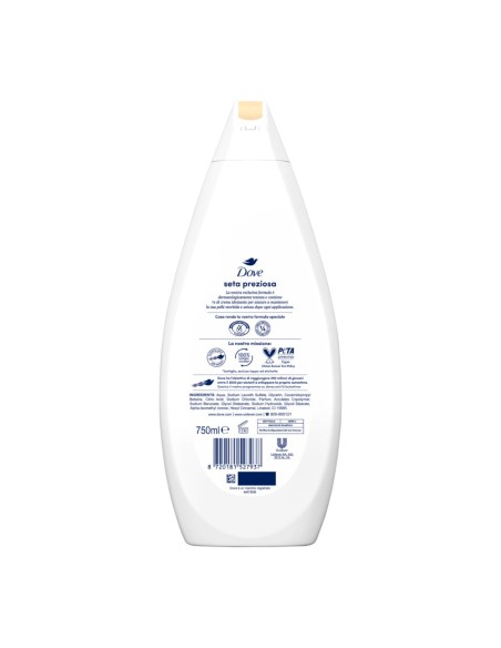 offerta Dove Bagnodoccia Seta Preziosa con 1/4 di Crema Idratante 750 ml