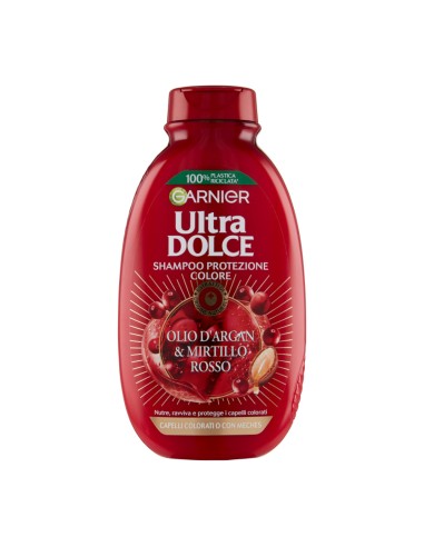 offerta Garnier Ultra Dolce Shampoo Protezione Colore con Olio d'Argan e Mirtillo Rosso 250 ml