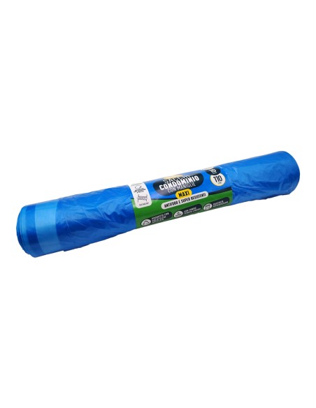 offerta Utm Sacchi Condominio con Maniglie Formato Maxi Colore Blu 110 Litri 70x110 cm 10 Pz
