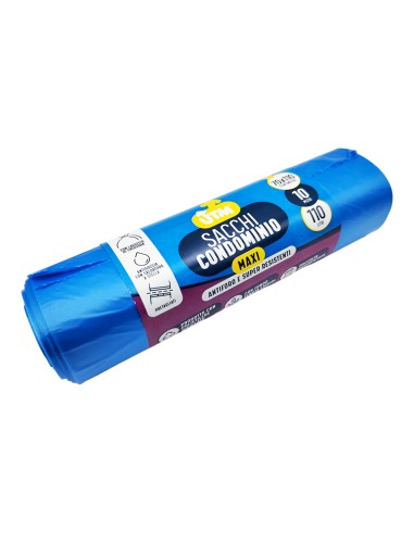 offerta Utm Sacchi Condominio Formato Maxi Colore Blu con Laccetto 110 Litri 70x110 cm 10 Pz