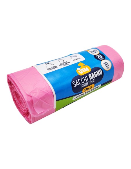 offerta UTM Sacchi Bagno Profumati Formato Small Colore Rosa 10 Litri Dimensioni 35x40 20 Pz