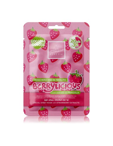 offerta Lady Venezia Coccole Golose Maschera Viso in Tessuto Berrylicious con Estratti di Fragola 24 ml