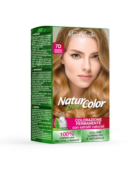 offerta Renée Blanche Natur Color Green Colorazione Permanente Capelli 7D Biondo Dorato